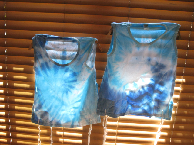 Tie-dye tzitzit folded in vibrant colors